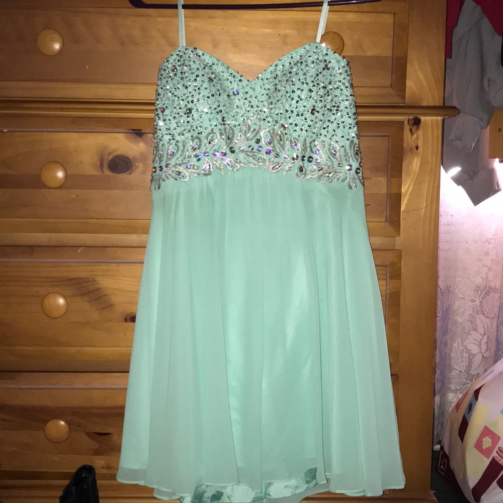 Mint/Blue Homecoming Dress
